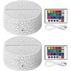 Barabesty Base per lampada a LED 3D notte + + USB, 16 colori per display acrilico incrinato