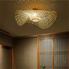 AHQX Retro Plafoniera Luce Di Bambù Naturale Illuminazione Soffitto Rattan Vintage E27 Hand-Woven Pranzo Camera Da Letto Living Room Bar Caffè Lampadari Cucina Luci Pendenti Applique Corridoio,100cm