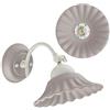 VANNI LAMPADARI- Applique da Parete Interno Pastello- Lampada da Parete con Braccio Orientabile in Ceramica Decorata a Mano - Applique Camera da Letto - Applique Bagno - Cucina - Soggiorno, Grigio