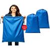 Dmjia® 2 Pezzi Grande Sacco Biancheria Sporca 60 x 90 cm, Pieghevole Sacco Portabiancheria Sporca, Grande Capacità 120L Sacchi Biancheria Sporca, Con Coulisse Sacco Panni Sporchi (Blu Navy)