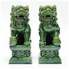 Siunwdiy Statue Cani Foo Cinesi in Ceramica - Coppia di Leoni Guardiani del Tempio, Decorazione Feng Shui, Set Regalo Orientale,Verde,4.72 * 7.87in