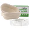 surebuy 6 Ceste per Lievitazione Pane in Fibra di Canna da Zucchero - Stampo Ovale Classico con Fodere, Antiadrente, per Pane Artigianale e Domestico, Ecologico e Riutilizzabile(6x 12inch ovale)