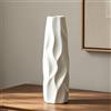 JIDOFUE Vaso in ceramica bianca, alta 30 cm/12 pollici, moderna e grande, con struttura a terra, ideale per mensole, case di campagna, centrotavola, soggiorno, decorazione per la casa, vaso sottile