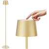 K-Bright Lampada da terra a LED, 4 W, dimmabile, con controllo touch, in metallo e alluminio, adatta per soggiorno, camera da letto, ufficio, illuminazione aggiuntiva (oro)