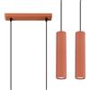 FOSKE Vela Line - Lampadario Cucina Colorato Rosso Ocra in Alluminio, GU10 Max 10W, Design Scandinavo, Lampada a Sospensione Doppia per Sala da Pranzo