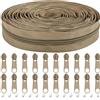 DOITEM The Yard - Cerniere a spirale in nylon, 9 metri, con 20 cursori per cerniera, per fai da te, cucito, sartoria, borse, indumenti, tessili per la casa (marrone, #5)