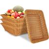 DAJAVE Set di 4 Mini Cestino in Vimini per Alimenti, 35 x 25 x 7 cm Caramelle, Gelatine e Frutta - Cesto Piccolo, Cestino Vimini, Contenitore per Alimenti - Cestino Vimini Piccolo Ideale