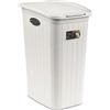 #11 Rattan im Trend - Cesto per la biancheria, 36 l, effetto rattan, con coperchio, colore: Bianco