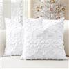 Artscope 2 Pezzi Natalizio Federe in Lana Corta Velluto Copricuscini Morbido Decorativo Fodere per Cuscino Lusso Stile per Divano Camera da Letto Fiocchi di Neve e Cervo Bianco 40x40 cm
