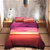 IlGruppone Completo Letto Lenzuola 100% Cotone Set Lenzuolo Moderno sotto sopra Federe Due Stampe in Altissima Definizione - Dis6SunsetDream - Matrimoniale