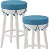 AddGrace Cuscini Rotondi per Sgabello da Bar con Laccetti Set di 2 Cuscini per Sedile Antiscivolo 30x30 cm Coprisedili Lavabili Copertura Rimovibile Lavabile Blu