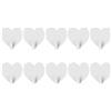 VOANZO Ganci da Parete, 10 Pezzi Ganci autoadesivi a Forma di Cuore, Gancio Resistente Ganci Senza Cuciture a Forma di Cuore Carino per Appendere Borse Forniture da Cucina (Bianco)