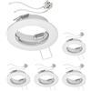 ledscom.de 5 pezzi Cornice da incasso a soffitto FERE cornice da incasso bianca opaca (LED/alogena/MR16/50mm) incl. presa GU5.3
