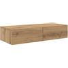 vidaXL Scaffale a Parete con Cassetti Rovere 80x33x17 cm in Truciolato, mensola da Muro con mobiletto, mobiletto portaoggetti Montato a Muro, unità a Muro sospesa