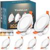 YindaLux Faretti Led da Incasso per Cartongesso, 5W 550LM IP44 Faretti LED Soffitto Dimmerabile, 3000K 4000K 6000K Regolabile Faretti da Incasso 230V Diametro Foro Ø65-75mm, Cromo, Set di 6