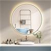 HOKO® Specchio da Parete Rotondo 80cm. Specchio-Bagno con Interruttore Tattile e Luce LED Regolabile da Bianco Caldo a Bianco Freddo e Neutro 2700-6500K