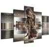 Cuadros B&D XXL - Quadro Buddha 200x100 cm 5 Pezzi - Stampa su Tela Strutturata XXL Grande - Quadri Moderni Componibili Camera da Letto Matrimoniale - Stampe da Parete Arte - 020113-289