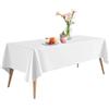 APKOL Tovaglie Bianche in Poliestere 260x150 cm - Copritavolo Rettangolare Elegante e Riutilizzabile per Matrimonio, Natale, Festa, Ristorante, Ricevimento, Cena o Picnic