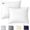 Ôhm Federe 40x40 cm Set da 2 100% Cotone Jersey Bianco | Adatte a cuscini standard, guanciali e cuscini decorativi; delicate sulla pelle sensibile e pronte da regalare in set da 2.