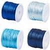 Craftdady 4 rotoli di filo di nylon da 2 mm a coda di topo, in raso, macramè, blu, per braccialetti fai da te, artigianato cinese