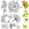 CRASPIRE Foglie Timbri Trasparenti Foglia di Ginkgo Primavera Autunno Pianta Riutilizzabili Retro Trasparente Sigilli in Silicone per Timbri per Scrapbooking Album Fotografico Decorativo per Diario