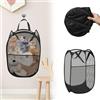xtemtoamz Porta Peluche da Appendere, Portaoggetti per Animali di Peluche Pieghevole, Porta Organizer da Appendere per la Cameretta dei Bambini, Camera da Letto, Bagno, Negro