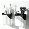 YIPUETERNITY 2pcs Porta Spazzolino da Denti Montato a Parete, Supporto Spazzolino Denti con Fori Scarico, Bagno Adesivo Supporto Spazzolino Denti Parete per Dentifricio Rasoio Pettine Organizer,Bambini,Dormitori