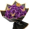 YUZHEDM 24 Pezzi Rosa Eterna Fiori Finti Rose Stabilizzate Addobbi Ornamenti Natalizi per Casa Interno Ghirlanda Fai da te Matrimonio Bouquet da Sposa Festa San Valentino Decorazione（viola）