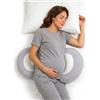 SHANNA Cuscino Gravidanza, Cuscino Gravidanza per Dormire, Cuscino per Dormire sul Fianco Supporto Per Schiena, Fianchi, Gambe, con Fodera Rinfrescante (Grigio)