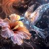 MAXBYE 5D DIY Diamond Painting Kit Completo, Colibrì Scintillante Pittura Diamante Fai da Te Adulti, Fiori Rosa Diamond Art Strass Ricamo a Punto Croce Painting Casa Craft Arts Regalo 30x30cm
