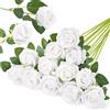 Lifewit 12 Pezzi di Rose Artificiali, Fiori di Seta Classiche con Manico Lungo, per DIY Bouquet di Matrimoni/Spose, Decorazioni da Tavola/San Valentino/Feste/Casa, Realisticamente Morbido, Bianco