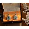 Orecchini Dormeuse Argento Belle Epoque Incastonati Con CZ Verde Floreale SC1