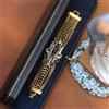 Braccialetto Dorato Arte Deco Strass Floreale Blu Matrimonio Vintage 1920s Stile