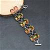 "Fatto a mano" Bracciale gioiello in argento sterling 925 onice nera tormalina bicolore 7-8"