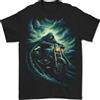 Gildan Maglietta Da Uomo Grim Reaper Skull Biker Motorcycle 17 In 100% Cotone