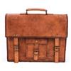 Fatto a mano Borsa Ufficio Marrone Messenger Uomo in Pelle d'Ora Antracciata con Porta PC