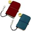 Yitexin Pack of 2 Miniature Travelers Notebook 4.8x3.2cm(1.9''x1.3''), Handmade Tiny Leather Travels Notebook, Vintage Mini Notebook Diary Journal, Pocket Diary (Blue & Red)