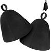 Adiwo 2 Pezzi Cappello da Sauna, Cappello Sauna in Feltro, Taglia Unica, con Anello per Appendere, Protegge Testa e Capelli per Banya Russa Banya e Spa per Donna Uomo Nero