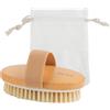 OulQinyhome Spazzola Corpo a Secco Setole Naturali Doppia Azione per Massaggio Esfoliazione e Dry Brushing Spazzola da Bagno con Manico in Legno Stimola la Circolazione