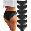 BeReady Mutande Donna Brasiliana Slip Senza Cuciture in Pizzo Invisibile Comodo