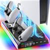 Fenolical Supporto PS5/Slim/Pro con Ventola di Raffreddamento Regolabile, Supporto Verticale per Caricabatterie PS5/Slim/Pro, Stazione di Raffreddamento Multifunzionale PS5 Slim con Caricabatterie