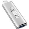 KOOTION Chiavetta USB Tipo C 128 GB USB 3.2 OTG Chiavetta USB C 128GB 2 in 1 Argento Pennetta USB C 128G Velocità fino a 350 MB/s Unità Pennette USB 128G Per Smartphone Android, ect