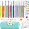 Aucuu Set di Uncinetti, 59 Pezzi Uncinetti Set, 14 PCS Uncinetto 2.0mm-10.0mm Uncinetto Set Crochet Kit, Set Uncinetti Ergonomici per Principianti DIY Giocattoli con Scatola, per Ragazze Donne