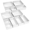 DIMJ Organizer Cassetti - Organizer per Armadio Non Tessuto, 12 Pezzi Divisori per Cassetti, Scatola di Immagazzinaggio Pieghevole, per Biancheria, Neonati, Calzini, Bianco