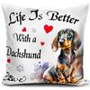 HUASHUZI bassotto cane federe cuscini divano 40 x 40 cm bassotto gadget bassotti regalo copricuscini Dachshund fodera cuscino decorativi soggiorno camera da letto accessori