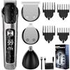 KDISHKRA Tagliacapelli Uomo Professionale, Rasoio Elettrico Barba e Capelli, Regolabarba Tagliabarba Cordless Grooming Trimmer Kit con Display LED, Regolabarba Uomo per Capelli/Corpo/Naso/Baffi