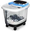 COSTWAY Idromassaggio per Piedi, Pediluvio Massaggiatore Plantare Massaggio Shiatsu, con Funzione Calore Timer e Rulli Luce a Infrarossi, 15L Idromassaggiatore (Blu)