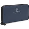 Pactastic Portafoglio con 12 scomparti per carte di credito e un portamonete | 130 grammi leggero per carte e contanti in materiale tecnologico vegano impermeabile | 20 x 10 x 2,5 cm, Blu scuro, 20cm,