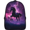 Generic impermeabile casual viaggio zaino animale unisex zainetto sport 2 scomparto corse di cavalli tracolla regolabile 3d zaini scuola casual-16,perfetto per adulti per campeggio escursionismo