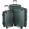 Hauptstadtkoffer ALEX Set di 3 Valigie - Bagaglio a Mano 55 cm, Valigia Media 65 cm e Valigia Grande 75 cm, Rigide ABS/PC, Lucchetto TSA, Verde scuro